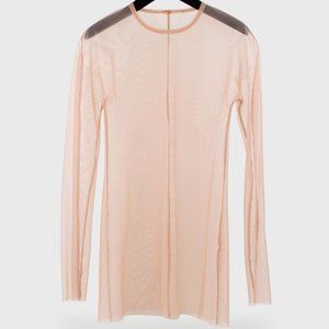 Marie Saint Pierre Rose Mesh Long Sleeve